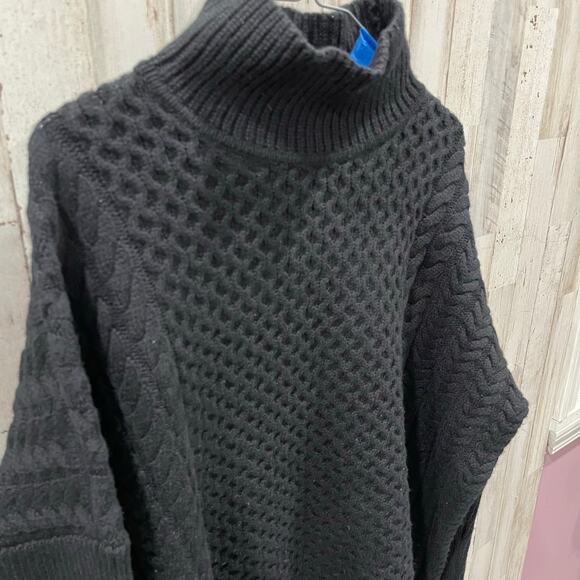 AYR Le Square Extra Fine Merino Wool Black Chunky Knit Sweater Size Small - Picture 4 of 11